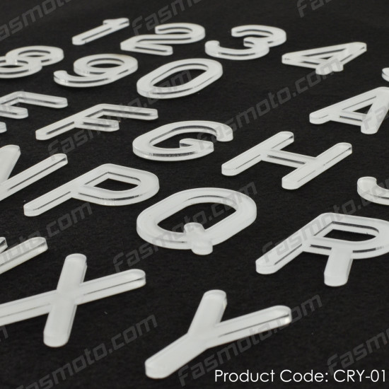 Crystal Letterings 60mm Height - CRY01 (Sold per Letter)