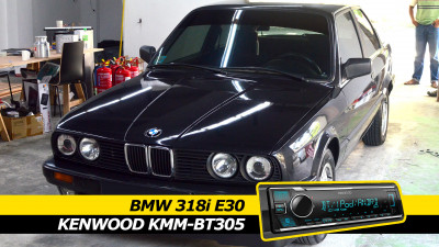 BMW E30 318i Kenwood KMM-BT305 Single DIN replacement
