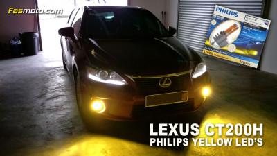 Lexus CT200H with the Philips Yellow LED Foglamp LED installed