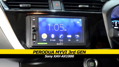 Perodua Myvi AV Gen 3 Sony XAV-AX1000 install