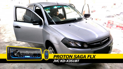 Proton Saga FLX JVC KD-X351BT Single DIN install