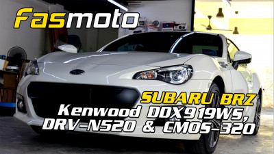 Subaru BRZ Kenwood DDX919WS Head Unit, DRV N520 Dash Cam and CMOS 320 Parking Camera