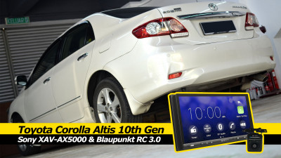 Toyota Corolla Altis 10th Gen Sony XAV AX5000 Blaupunkt RC 3 Install