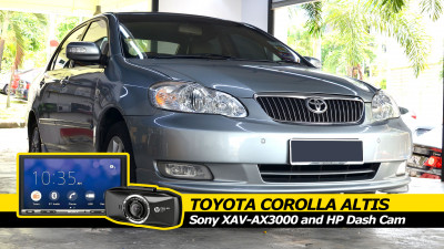 Toyota Corolla Altis 9th Gen Sony XAV-AX3000 and HP Dash Cam Install