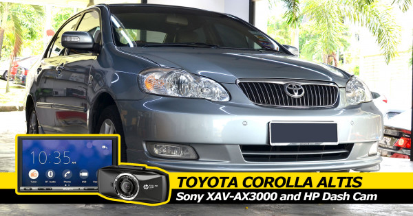 Toyota Corolla Altis 9th Gen Sony XAV-AX3000 and HP Dash Cam Install