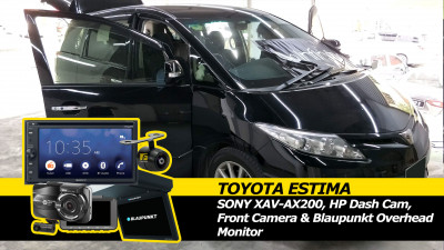 Toyota Estima Sony XAV-AX200, Front Camera, Blaupunkt Overhead Monitor and HP Dual Dash Cam Install