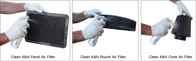 STEP 1 - APPLY K&N AIR FILTER CLEANER