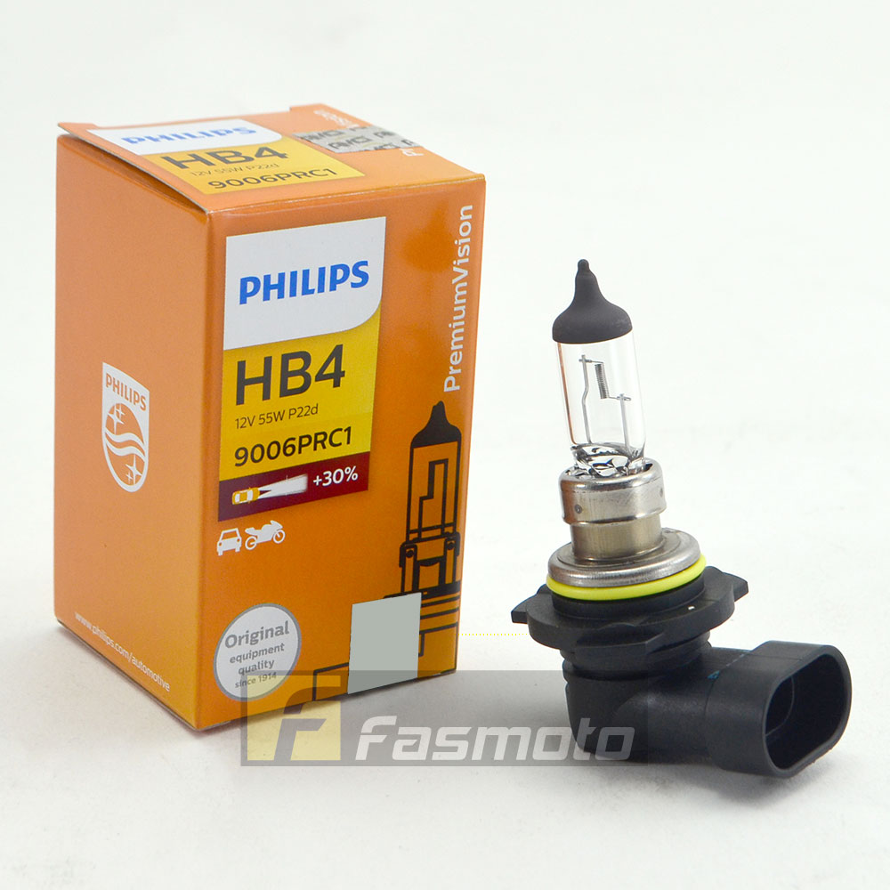 Philips 9006PRC1 HB4 Premium Vision 12V 51W P22d Single Filament Bulb (1 Pair)