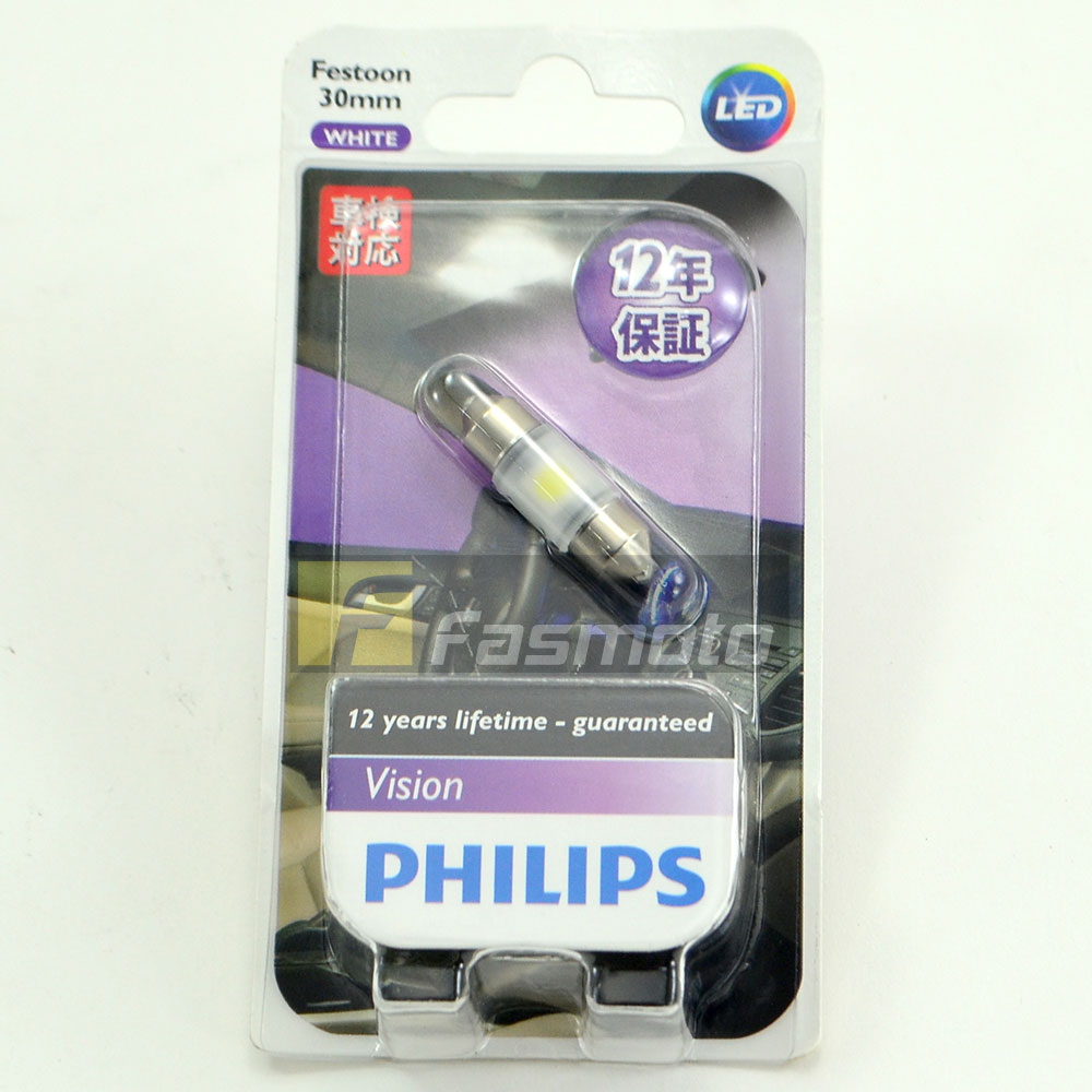 Philips 12800B1 Festoon 30mm Vision LED 6000K 25 Lm 12V