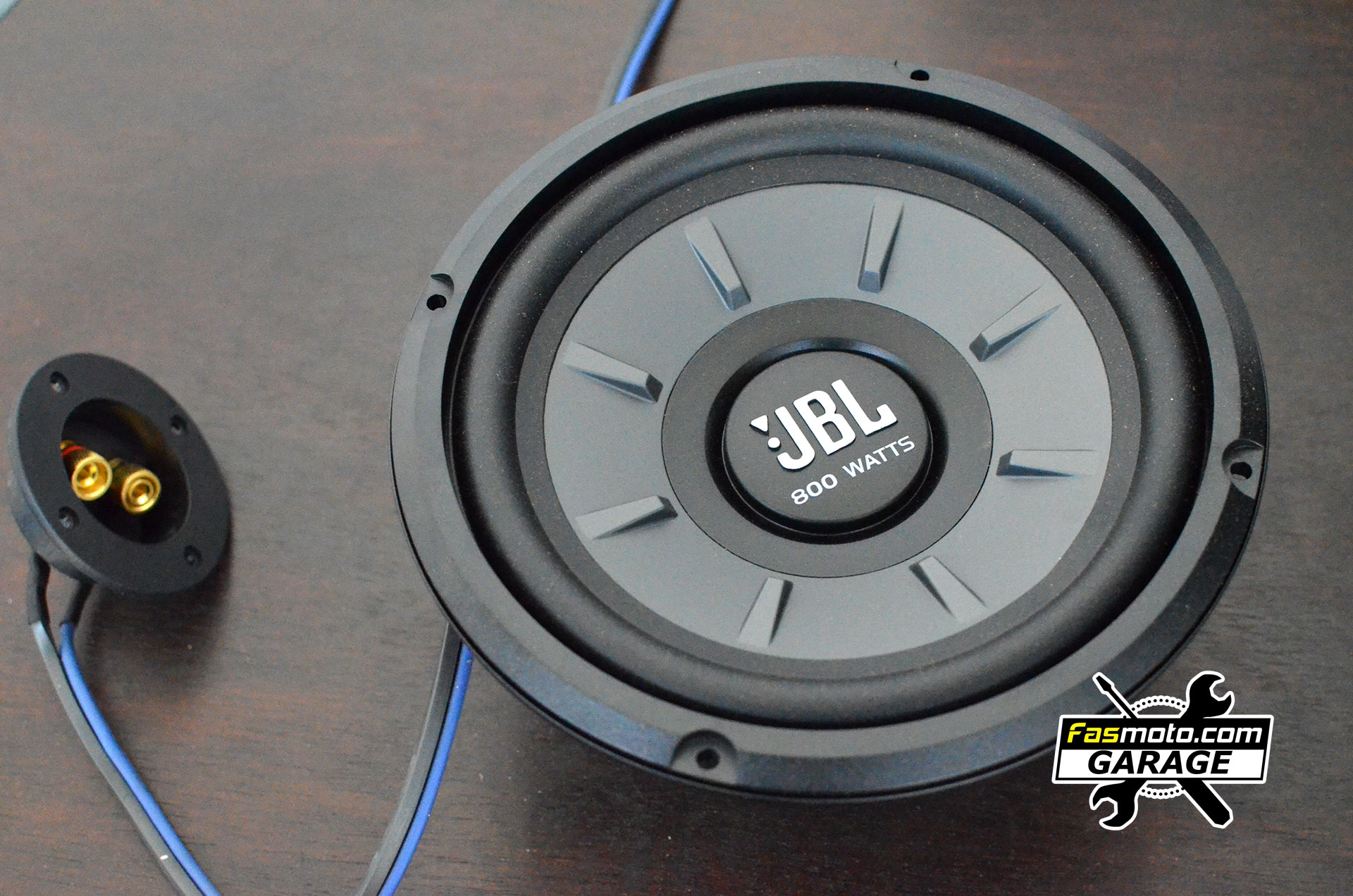 Subwoofer of choice, the 8" JBL Stage 810. 