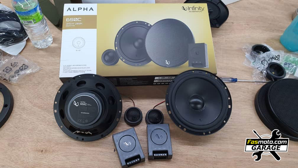 Perodua Myvi Advance 3rd Gen JVC CW DRA8 Active Sub Infinity Alpha 650C Speakers Install