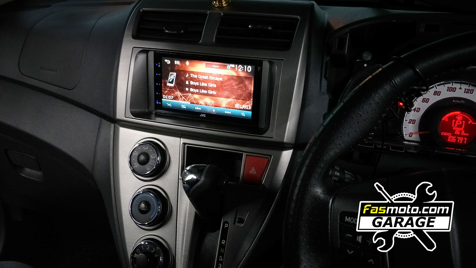 Budget JVC KW M150BT installed in the Perodua Myvi ICON