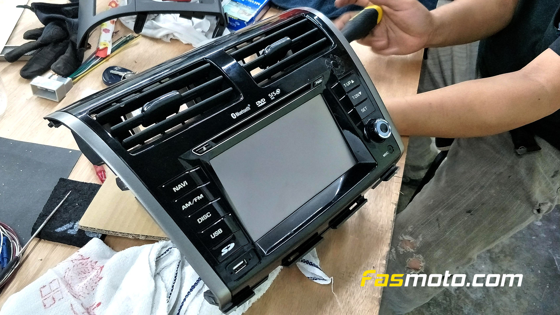 Perodua Myvi Lagi Best factory head unit removed