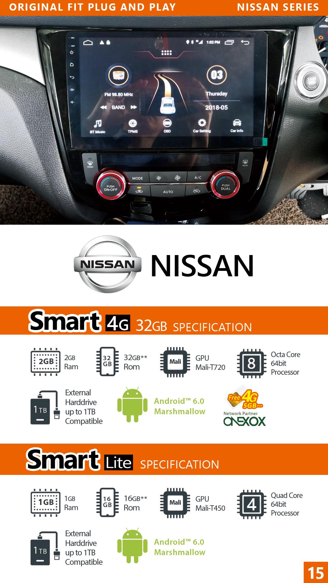 Otonavi Nissan Series Android OS Receivers
